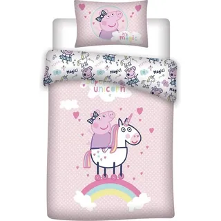Peppa Pig Bettbezug Unicorn 140 x 200 cm Baumwolle - Rosa