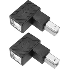 Create idea 2 Stück USB 2.0 Typ-B Druckeradapter 90 Grad Typ-B Stecker auf Buchse Konverter 480 Mbps Datenübertragungsgeschwindigkeit für Druckerscanner (Aufwärts-Winkel & Abwärts-Winkel)