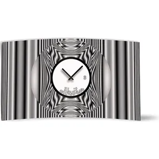 Abstrakt grau Designer Wanduhr modernes Wanduhren Design leise kein ticken DIXTIME 3D-0322 - Schwarz