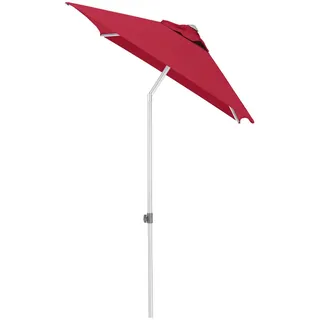 Kettler Sonnenschirm , Rot, Silberfarben , Textil , 150x210 cm , 360° drehbar, höhenverstellbar, lichtecht, Knickgelenk, regenabweisend, rostfrei, stabile Strebegelenke, U-Profil-Streben, UV-beständig, wetterfest, mit Belüftung, geeignet für Balkon , Sonnenschutz, Sonnenschirme