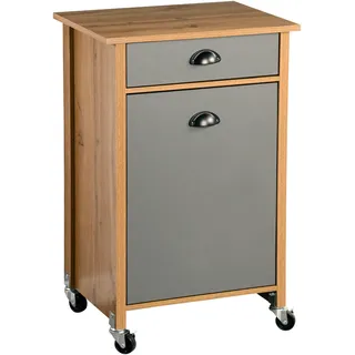 KESPER Küchenwagen mit Mülltrennsystem, Material: Faserplatte, Maße: B 50 x H): 79 x T 37 cm, Farbe: Braun, Grau | 25528 13