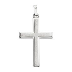 SIGO Anhänger Kreuz 925 Sterling Silber matt mattiert Kreuzanhänger Silberkreuz