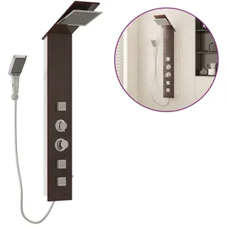 vidaXL Duschpaneel-System Glas Braun - Braun