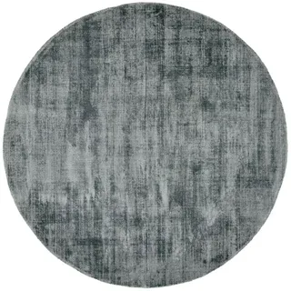 Theko Viskoseteppich Star 120x120 cm , Türkis , Textil , Uni , Rund , 120x120 cm , Teppiche und Böden, Teppiche, Webteppiche