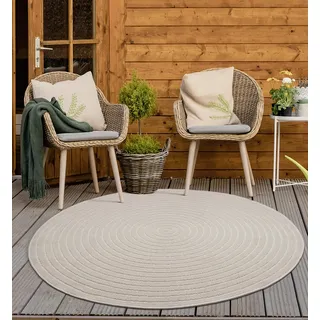 Mia's Teppiche "Zoey – hochwertiger Wohnzimmer Schlafzimmer Teppich - Creme - in 160 cm Rund aus Polypropylen