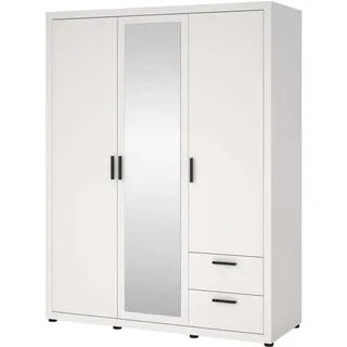 Home affaire Kleiderschrank "Mira - 2 Türen, Spiegeltür & 2 Schubladen bieten viel Stauraum" Skandinavisches Design. In Dänemark hergestellt. Breite: 154 cm, weiß