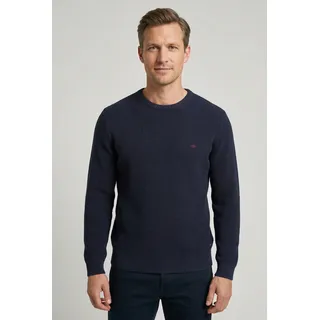 Strickpullover FYNCH-HATTON, Herren, Gr. XXL, navy, Strick, Obermaterial: 100% Baumwolle, unifarben, normal hüftbedeckend, Rundhals, Flachstrickbündchen, Pullover Strickpullover, aus Baumwolle, normale Passform, hüftbedeckende Länge