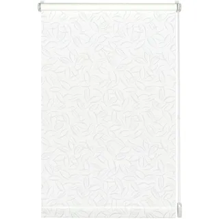GARDINIA EasyFix Rollo mit Blättern weiß 75 x 150 cm