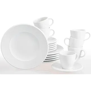 Kaffeeservice RETSCH ARZBERG "Geschirr-Set, Service Novo", weiß, 18 Stk., Porzellan, Geschirr-Sets, Kaffeeservice, Made in Germany, 18 Teile, für 6 Personen