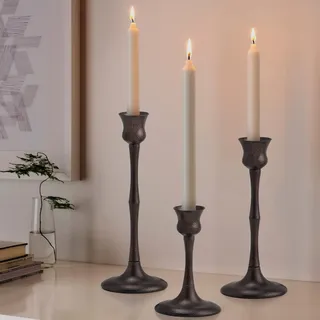 Kerzenständer Kerzenhalter Set mit 3 Metall Kerzenständer Kerzenständer Kegelhalter für Tisch Mittelstück Kamin Kaminsims Dekor, Hochzeit Thanksgiving Weihnachten Einweihungsfeier