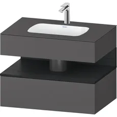 Duravit Qatego Einbauwaschtisch mit Konsolenwaschtischunterbau, 800x550x600mm, Nische Eiche Schwarz, QA4785016, Farbe: Graphit matt