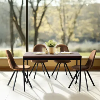 FurnitureR Picknicktisch 120x70 cm | Mobiler Tisch für Garten & Camping | MDF-Platte + Metall