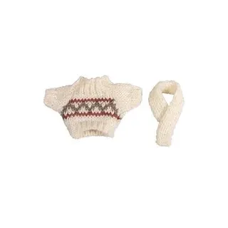 Rayher Dekoartikel mehrfarbig Wichtel Mini Strickpullover Lasse + Schal, 1 Set