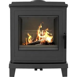 Freistehender Kaminofen KRATKI KOZA K11 6kW Gusseisen INTAKE REKUPERATIONSSATZ - Schwarz