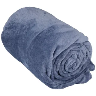 Arti Casa Fleecedecke 150 x 200 cm - Tagesdecke - Kuscheldecke - Sofa Überwurfdecke - 1-Personen Sofadecke - Dekoration Wohnzimmer - Waschmaschinenfest - Blau - Fleece/Polyester