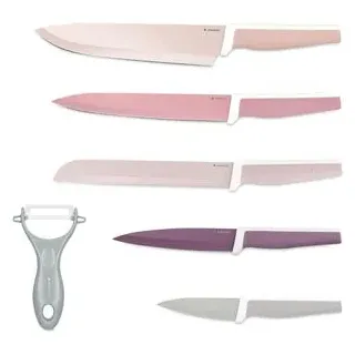 Navaris Messerset 48366.06.01, 6-teilig mit Edelstahlklinge, mit Kunststoffgriff