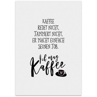 TypeStoff Kunstdruck, Poster mit Spruch – ICH MAG KAFFEE – Typografie-Bild auf hochwertigem Karton - Plakat, Druck, Print, Wandbild - KD-00253-L