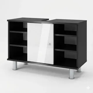 Vicco Waschbeckenunterschrank 80 x 54 cm Anthrazit/Weiß Hochglanz