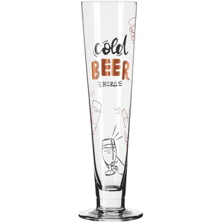 Ritzenhoff Bierglas , Rot, Schwarz, Goldfarben , Glas , 385 ml , 7.5x24.9x7.5 cm , Fsc, Made in Germany , Gläser, Biergläser