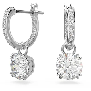Swarovski Ohrhänger, Rhodinierte Ohrstecker mit Strahlenden Kristallen