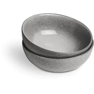 Springlane Müslischale Misty Cliff 2er-Set, Steingut, Grau