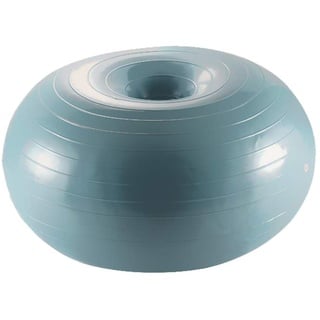 VBESTLIFE Fitness Donut, Übung Donut Yoga Ball Workout Core Training Stabilitätsball für Yoga Pilates Balance Training mit Aufblasbarer Pumpe (Grau)