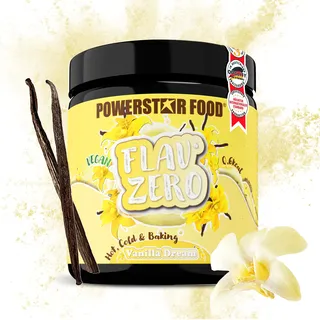 Powerstar FLAV’ ZERO 250 g | Geschmackspulver kalorienarm & vegan | Deutsche Herstellung | Nur 0,6 kcal pro Portion | Aromapulver für Speisen, Shakes & zum Backen | Vanilla Dream
