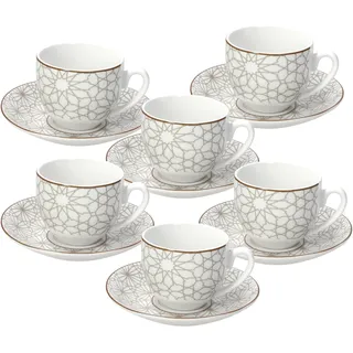 Tognana Habana Set of 6 Kaffeetassen und Untertassen 6-tlg. Beige