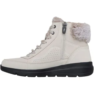 SKECHERS Glacial Ultra Mountain Muse Damen-Stiefelette, Natürliches schwarzes Synthetikmaterial, 36 EU