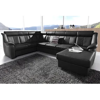 sit&more Wohnlandschaft "Basel U-Form" wahlweise mit Relaxfunktion, schwarz