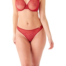 Gossard Damen Glossies Spitzen-Tanga Unterwäsche, Himbeerrot, 32