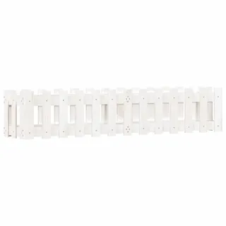 vidaXL Hochbeet Lattenzaun-Design Weiß 150x30x30 cm Massivholz Kiefer - Weiß
