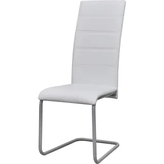 vidaXL Freischwinger 4 Stk. Weiß Kunstleder - Weiß