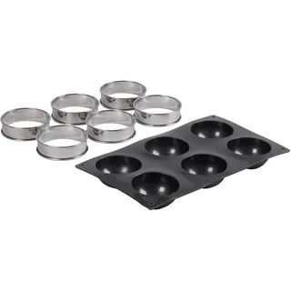 patisse 72141 Kit Törtchen rund, Halbkugeln, Silikon schwarz 33 x 18 x 3 cm 7 Einheit (S)