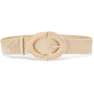 LASCANA Taillengürtel "Stretchgürtel, Schmuckgürtel, elastischer Gürtel für Kleid & Overall" in moderner Bast-Optik mit Shaping-Effekt dank elastischem Material, beige