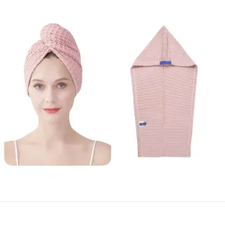 INF Schnelltrocknendes Haartuch - Super Saugfähiger Mikrofaser Haarturban Rosa - Rosa