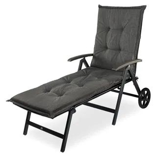 Liegenauflage 190 x 60 - Polster für Gartenliege extra dick 9 cm - Outdoor Polsterauflagen, wasserdicht, UV-beständig für Gartenmöbel - Grau