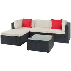 Luca Bessoni LOUNGEGARNITUR Rot, Schwarz, Beige - 209x146 cm