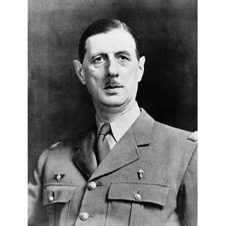 Wee Blue Coo Vintage President War Général Gaulle French Portrait Art Print Poster Wall Decor Kunstdruck Poster Wand-Dekor-12X16 Zoll