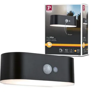 Paulmann Außenwandleuchte Solar Kunststoff 19,3 cm inkl. Bewegungsmelder schwarz