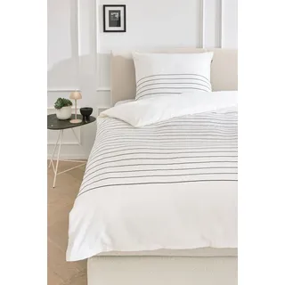 Musterring Bettwäsche Simple 155 x 220 cm Satin Weiß