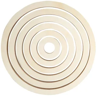 Ideen mit Herz Holz-Ringrahmen | rund | 6 Stück | 1,5 cm Stärke | zum Bemalen und Dekorieren | DIY