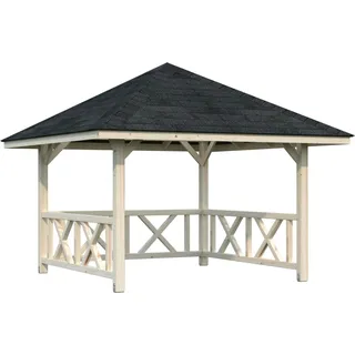 Palmako Holz-Pavillon Bianca 8,3 m2 Set 1 Natur / Unbehandelt