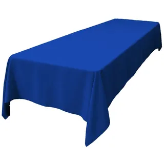 LA Linen Tischdecke aus Polyester-Popeline, waschbar, rechteckig, Flecken- und knitterfrei, Stoff-Tischdecke für Abendessen, Küche, Party, Urlaub, 152,4 x 378,6 cm, Königsblau