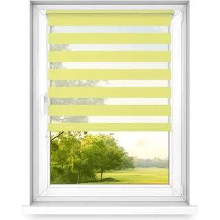 Time4Blinds, Tag und Nacht Doppelrollo Mini, Gelb - Links, 70x140cm - Gelb