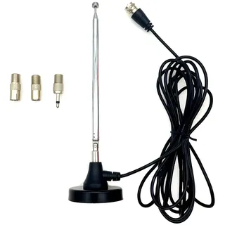JZK DAB FM Radioantenne, 75 Ohm Zimmerantenne Digital Teleskopantenne mit Magnetfuß, 3m Verlängerungskabel, für Tuner Stereoverstärker Heimkinosystem
