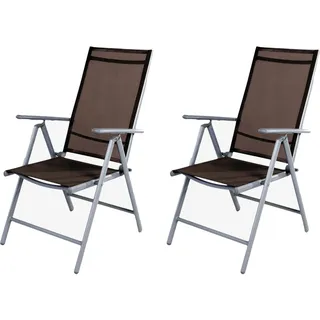 Mojawo Garten Klappstuhl 54 x 54 x 106 cm silbergrau/schokobraun 2 St.