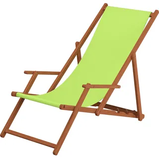 Liegestuhl pistazie Kissen Tisch Deckchair Holz Buche Gartenstuhl Relaxstuhl klappbar 10-306TKH - Grün