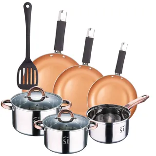 San Ignacio Topf-Set 5-tlg. Ø16 cm + Ø18 cm + Ø20 cm + Pfanne Ø18 cm + Pfanne Ø22 cm + Pfanne Ø26 cm
