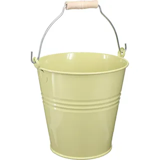 Eimer Metall Blumentopf Übertopf Grüngelb 26x22,5x23cm Landhaus-Stil 6L - Grün